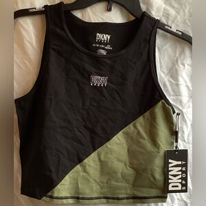 DKNY Sport Black and Green Tank Top